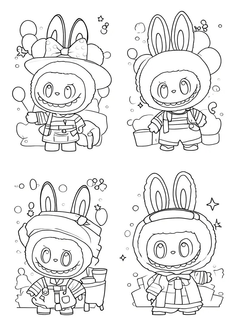 tranh tô màu sticker cute 29