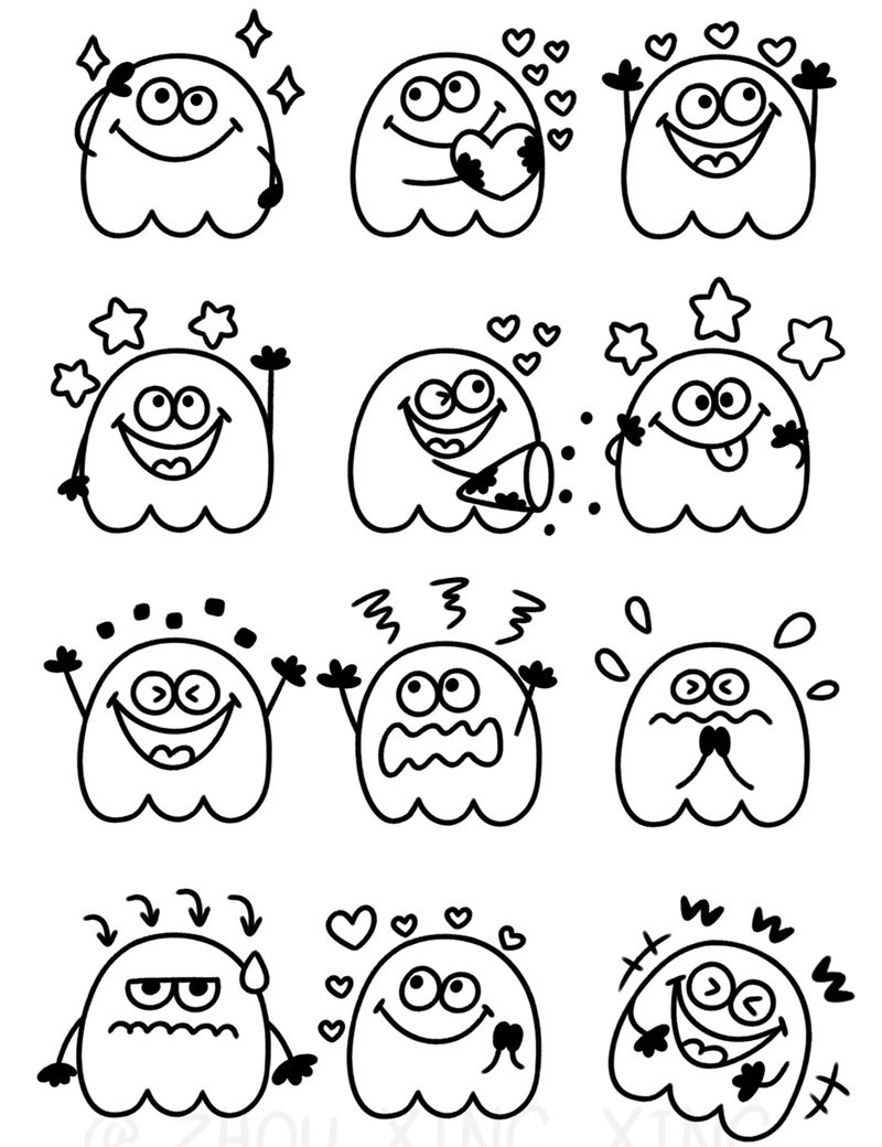 tranh tô màu sticker cute 35