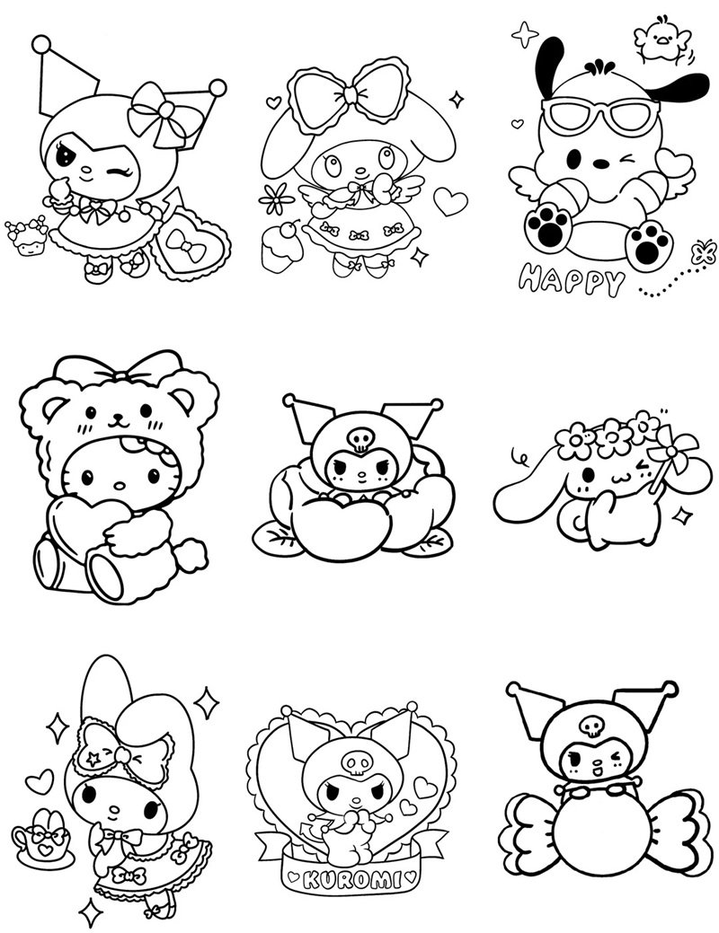 tranh tô màu sticker cute 36