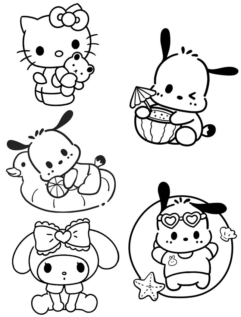 tranh tô màu sticker cute 37