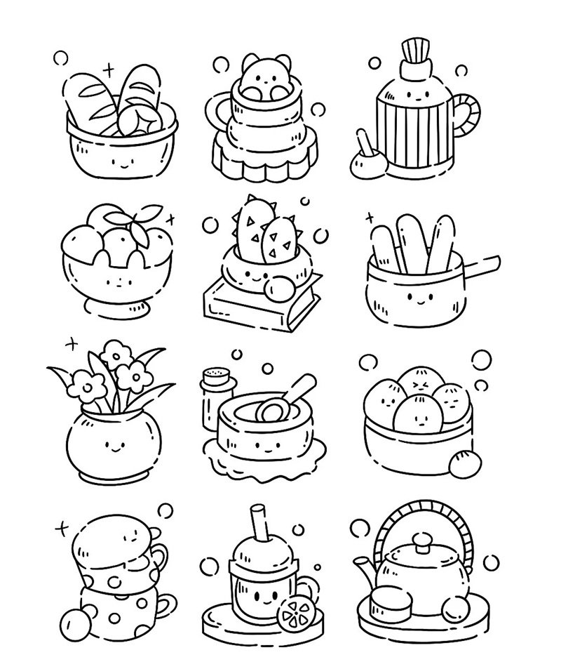 tranh tô màu sticker cute 5