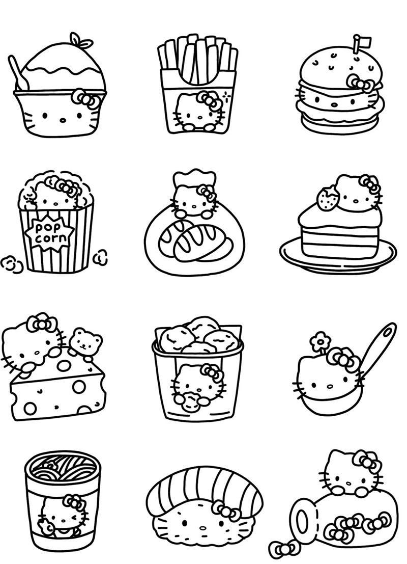 tranh tô màu sticker cute 6