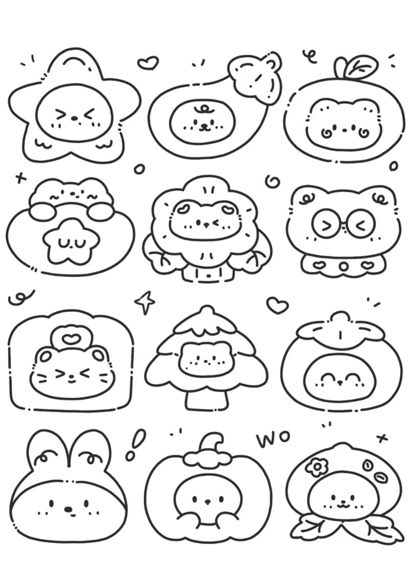 tranh tô màu sticker cute 9