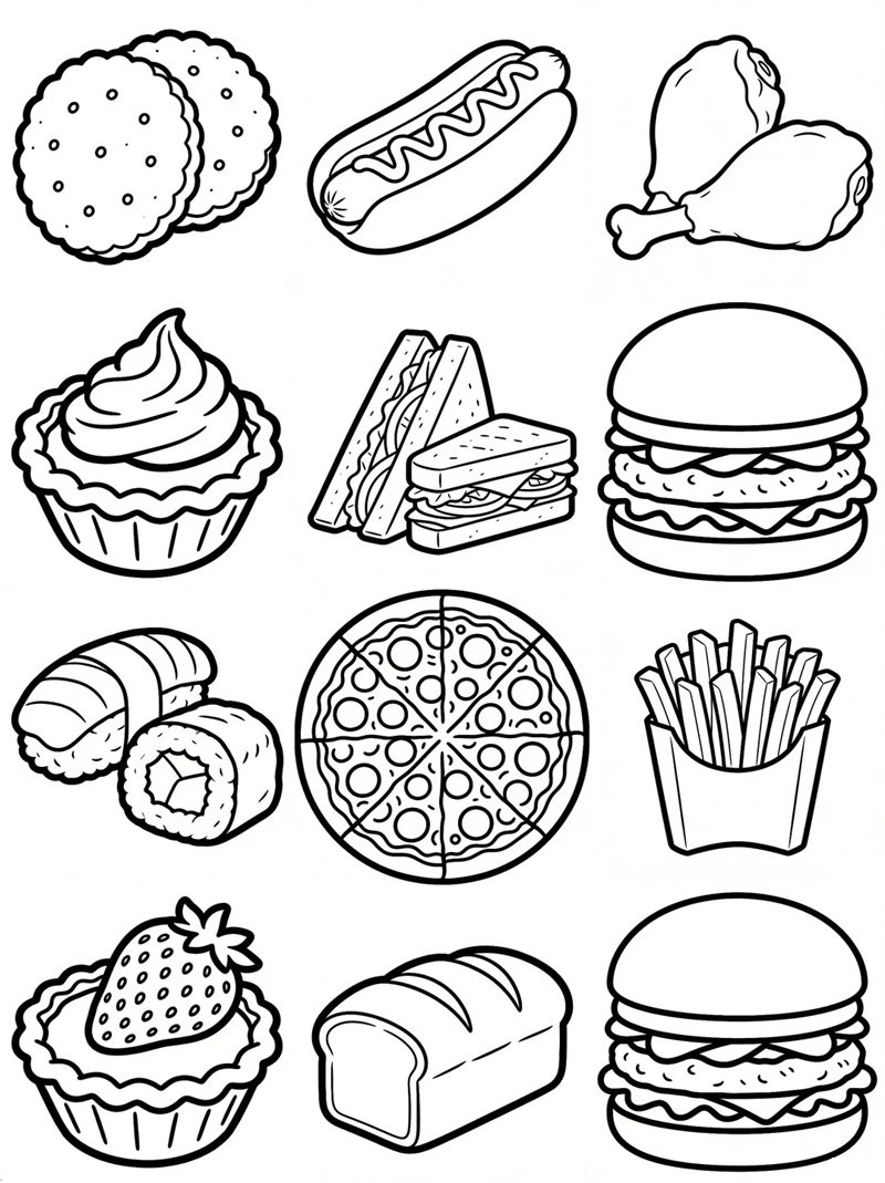 tranh to màu sticker cute không màu