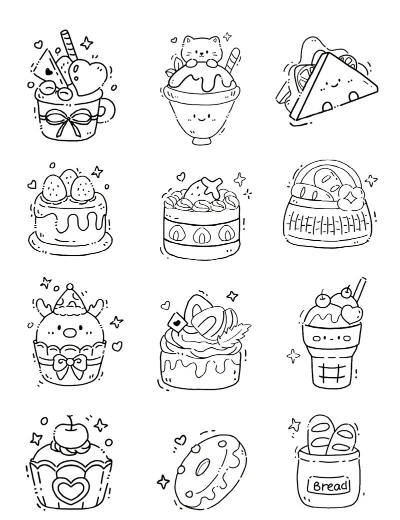 tranh to màu sticker cute mini