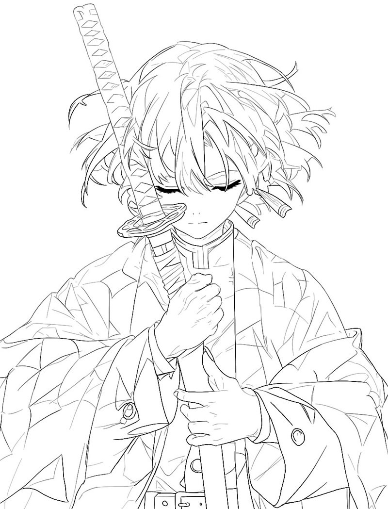 tranh tô màu thanh gươm diệt quỷ 32