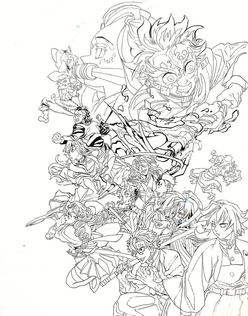 tranh tô màu thanh gươm diệt quỷ 8