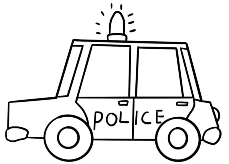 tranh tô màu xe cảnh sát 23
