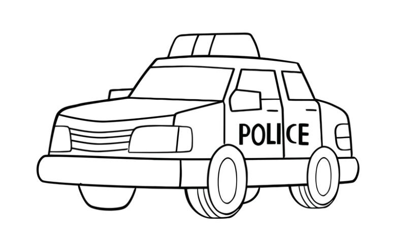 tranh tô màu xe cảnh sát 36