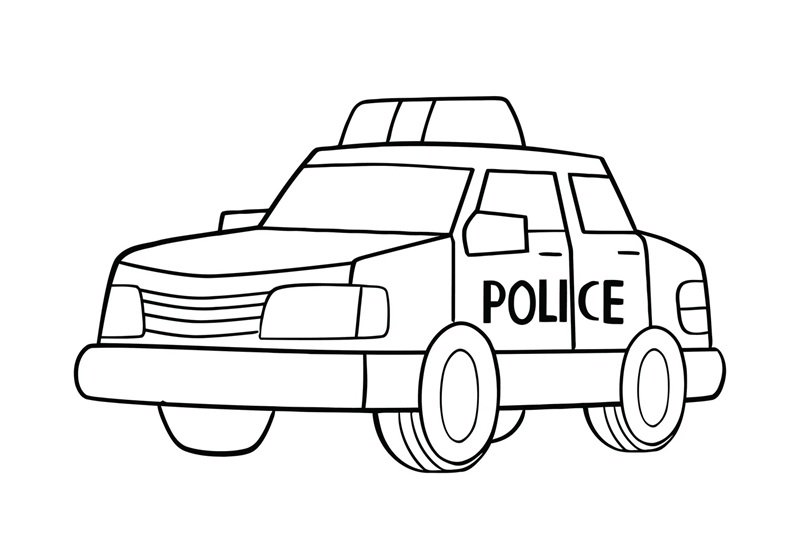 tranh tô màu xe cảnh sát 36