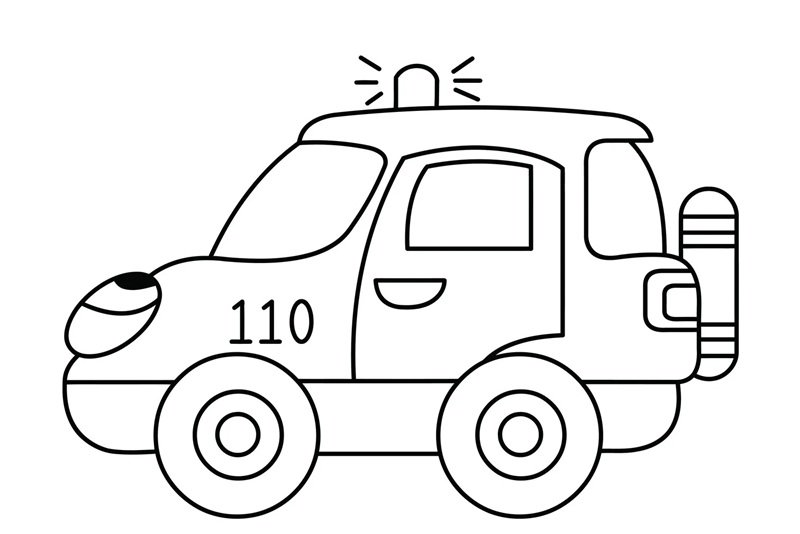 tranh tô màu xe cảnh sát 38