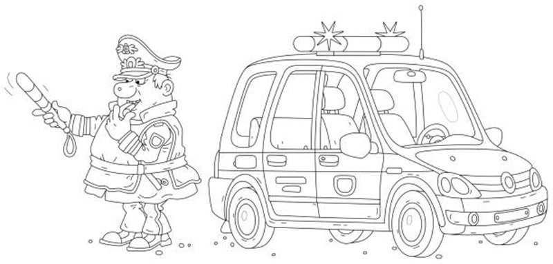 tranh tô màu xe cảnh sát 7