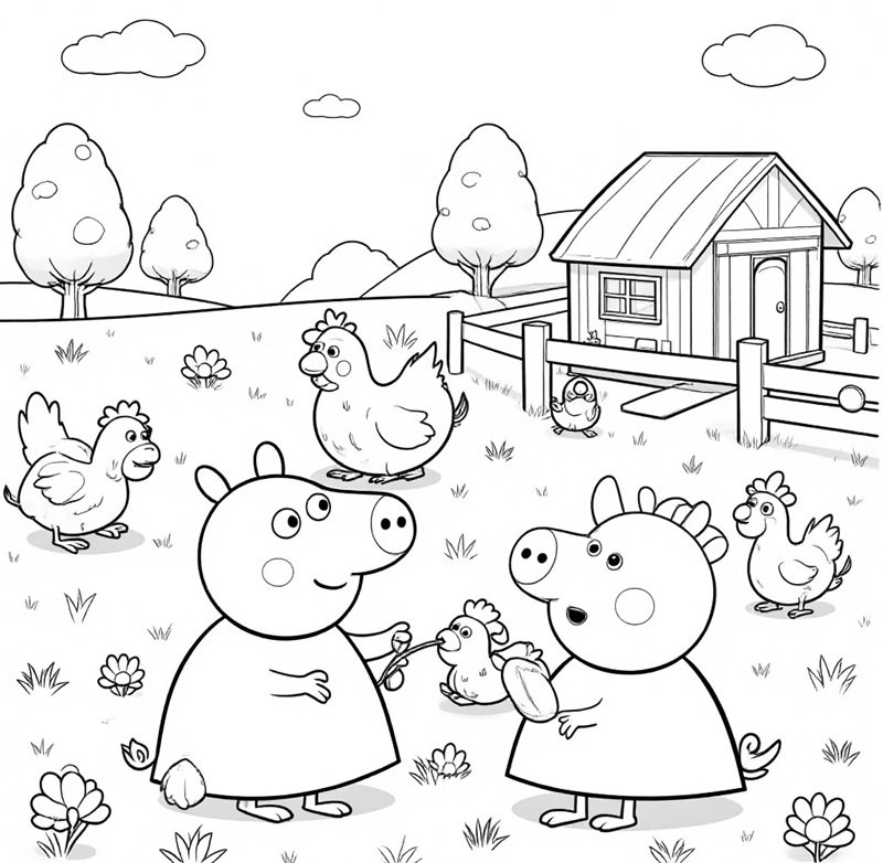 heo peppa tô màu 9