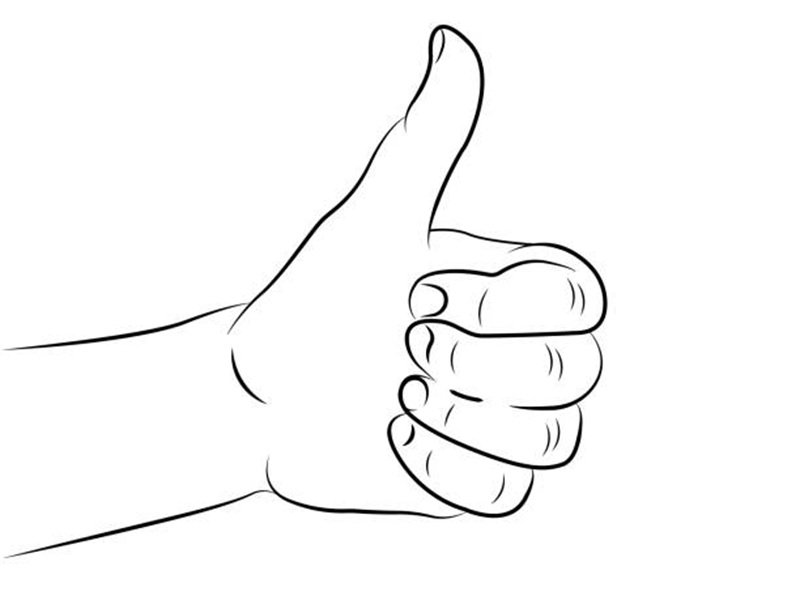 Thumbs up vector illustration on the white background