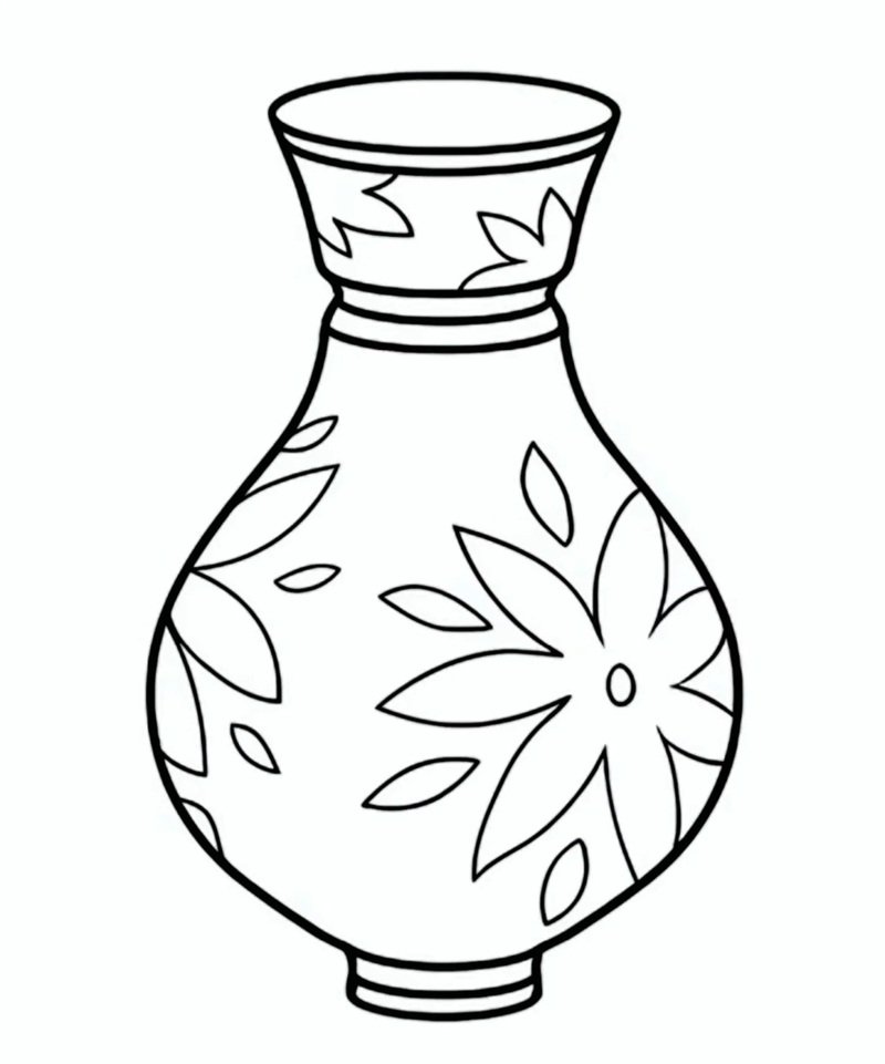 tô màu bình hoa 2