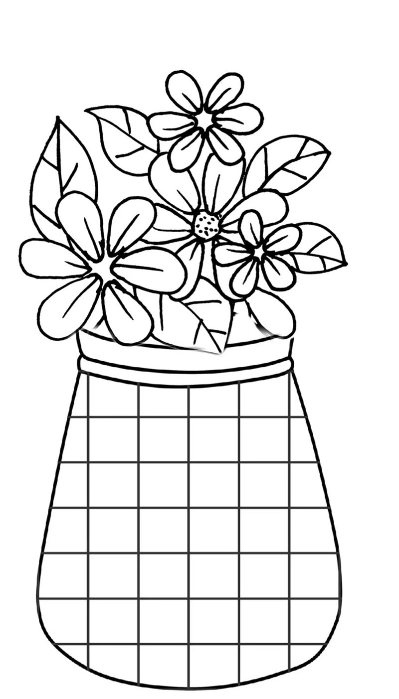 tô màu bình hoa 23