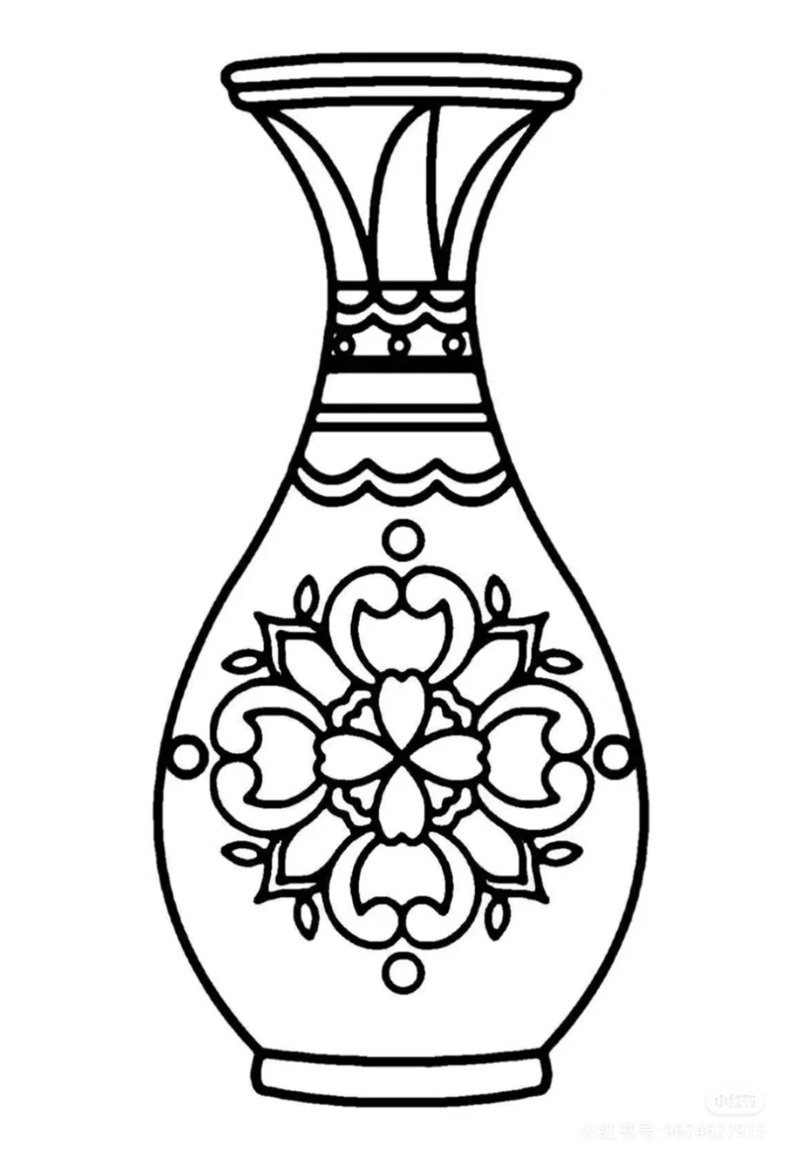 tô màu bình hoa 24