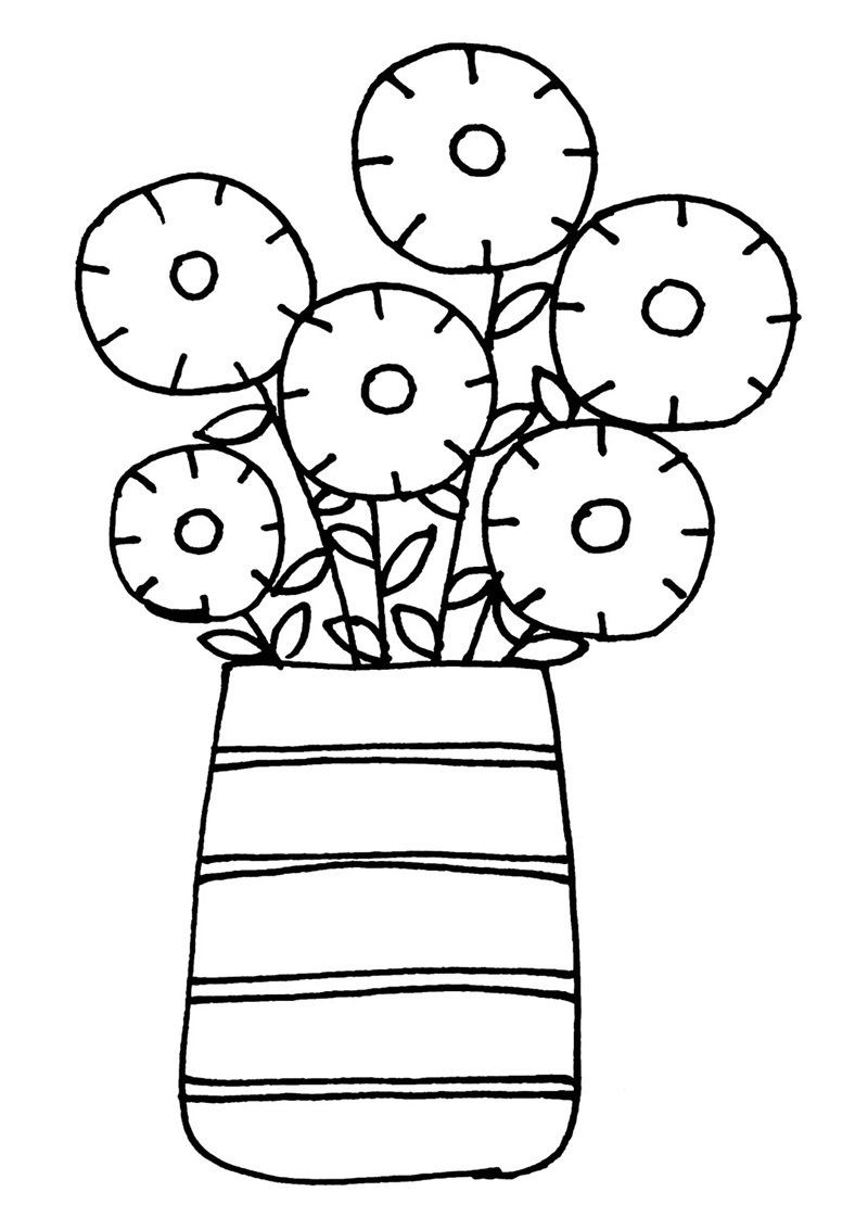 tô màu bình hoa 38