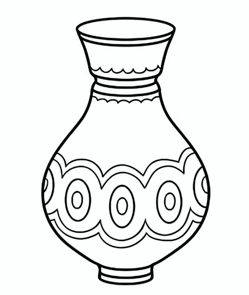 tô màu bình hoa 5