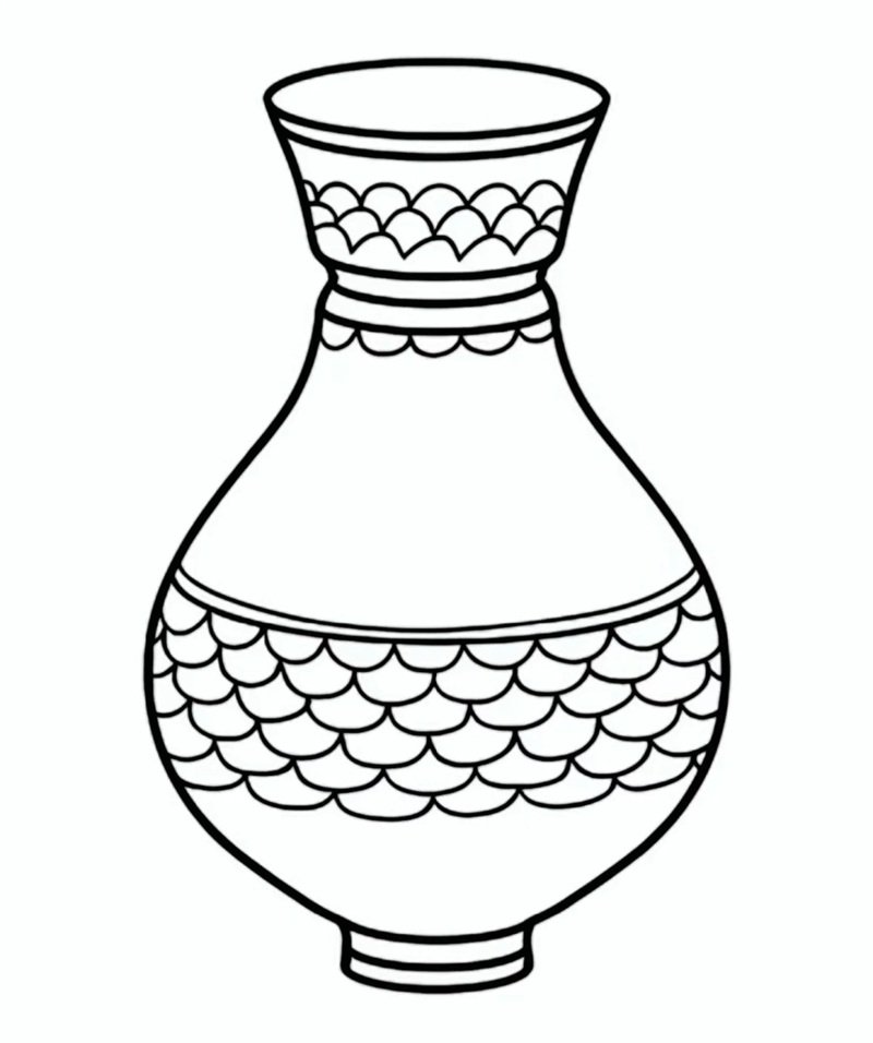 tô màu bình hoa 6