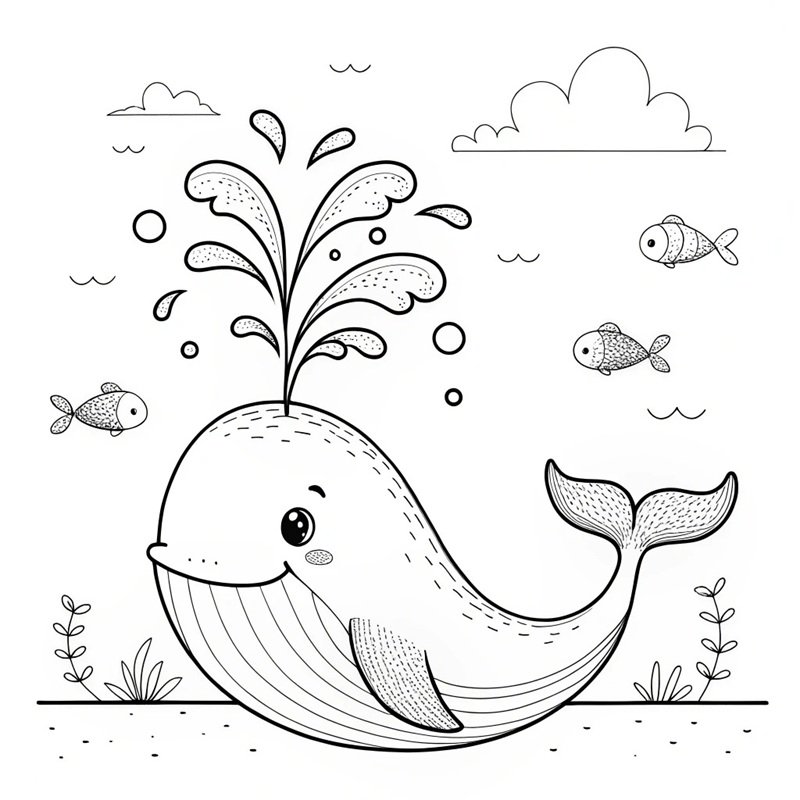 tô màu cá voi 37