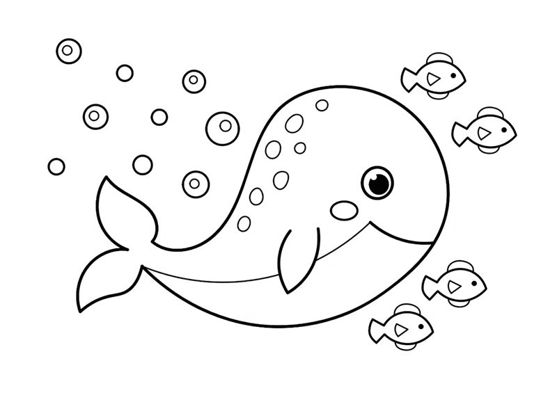 tô màu cá voi 4