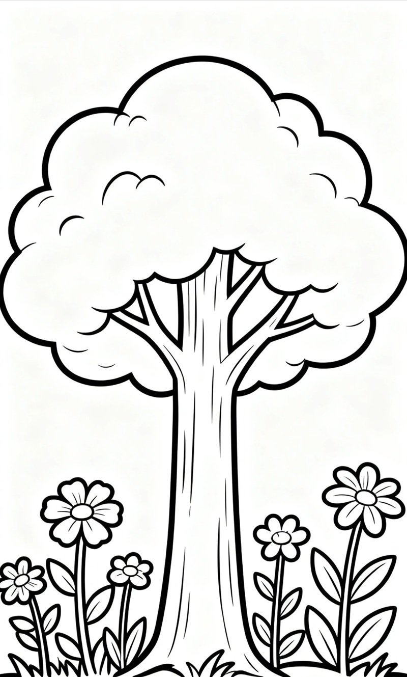 tô màu cái cây 35