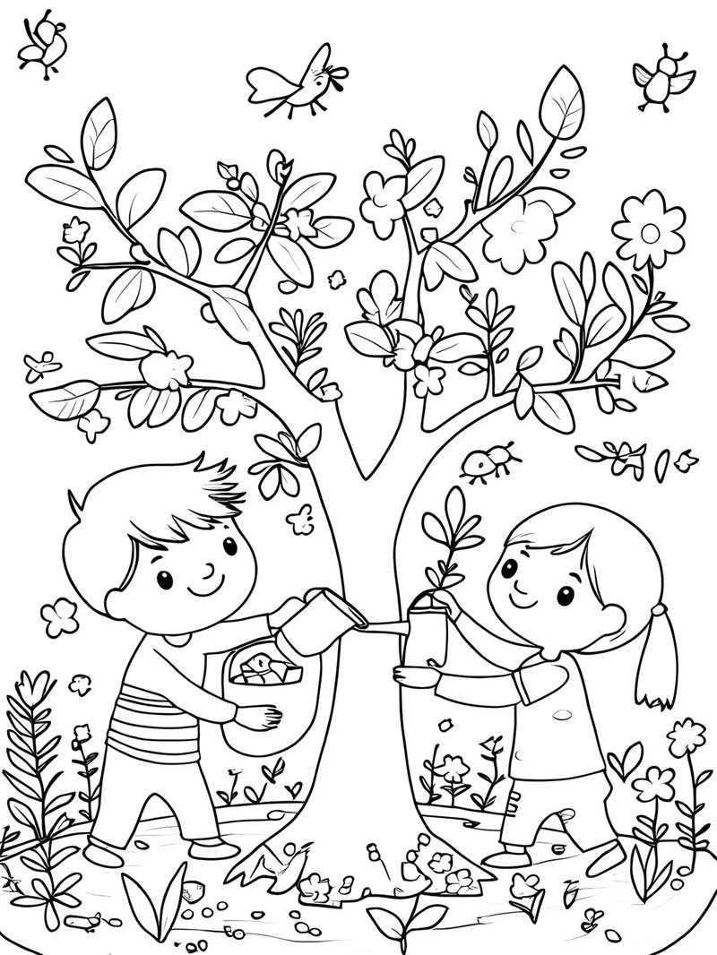 tô màu cái cây 40