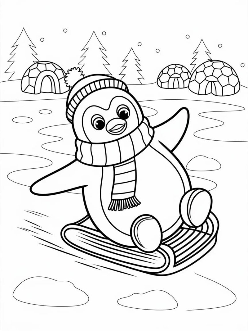 tô màu chim cánh cụt 29