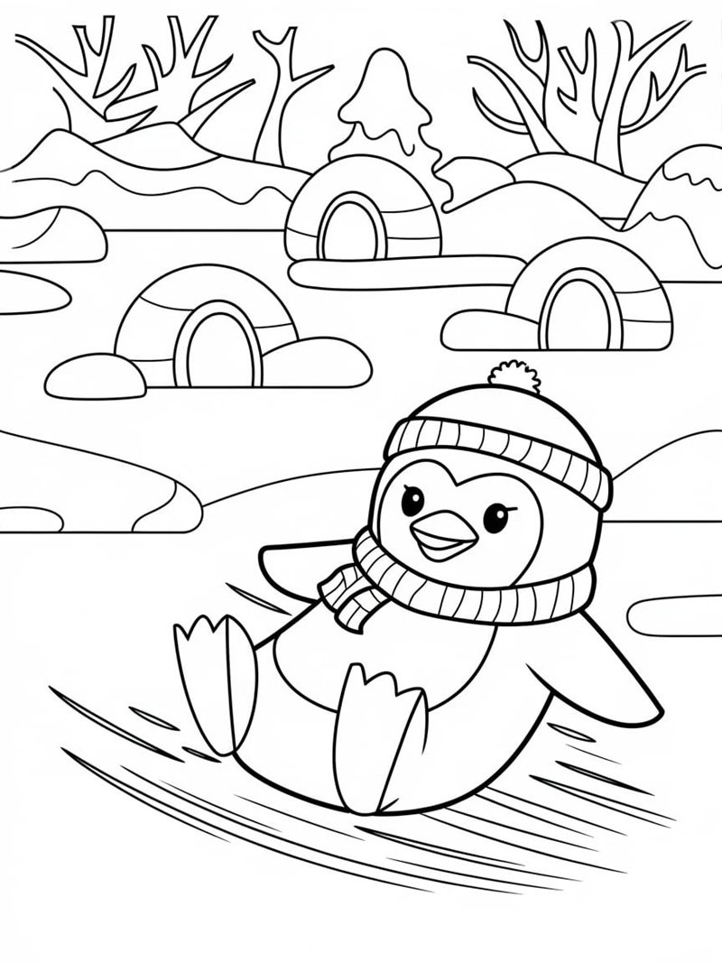 tô màu chim cánh cụt 30