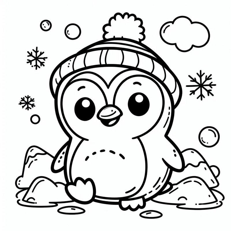 tô màu chim cánh cụt 32