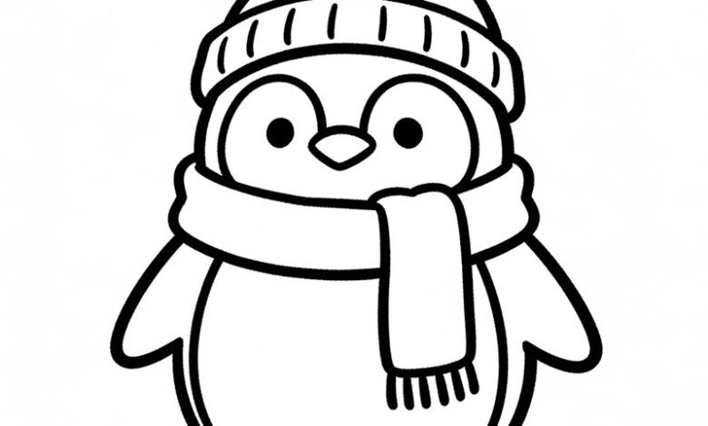 tô màu chim cánh cụt 43