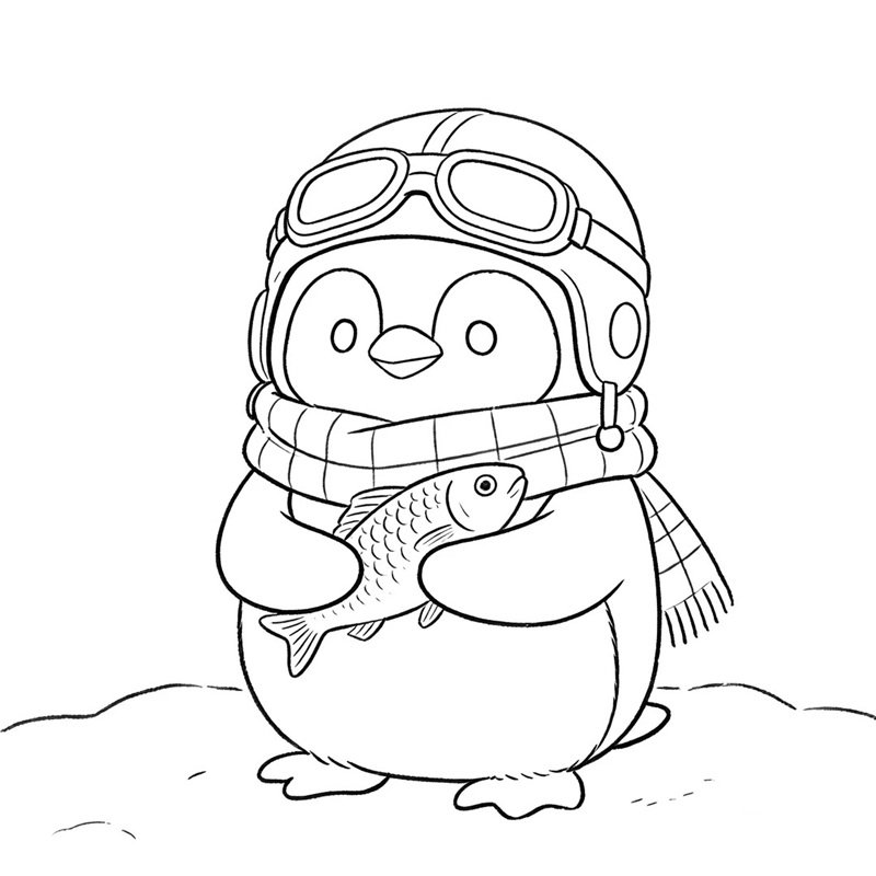 tô màu chim cánh cụt 46