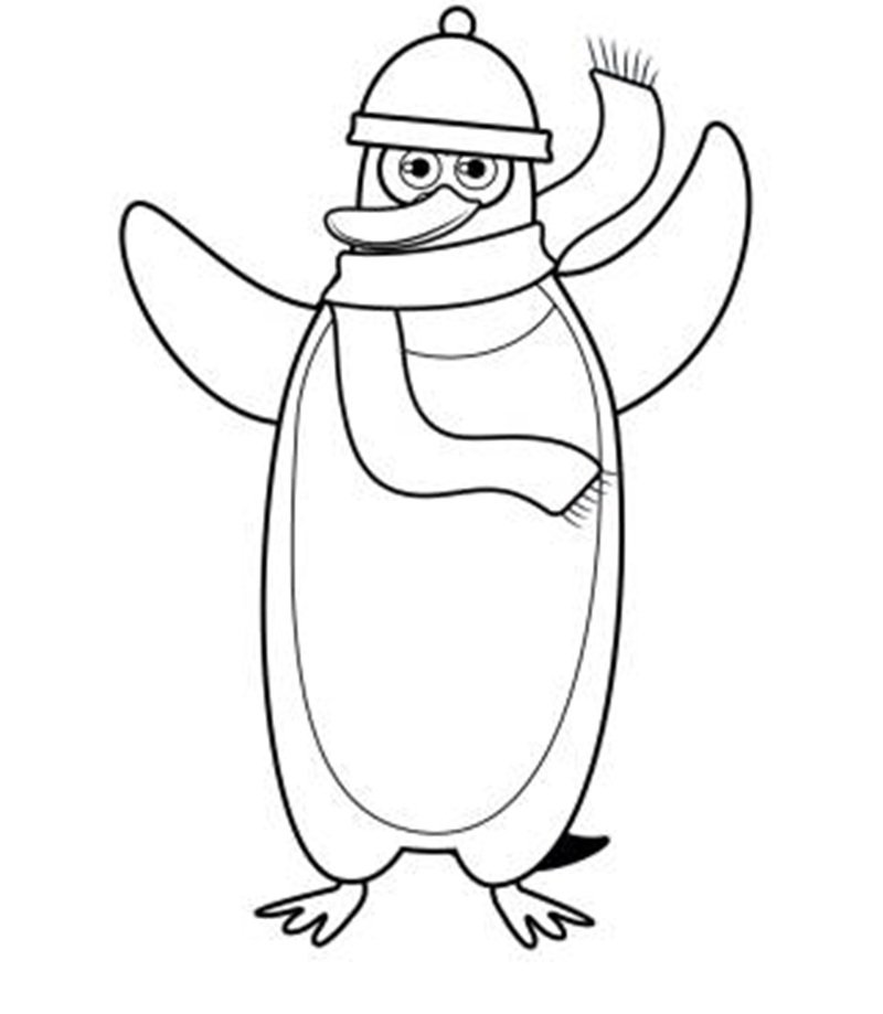 Vector Cute Penguin coloring book