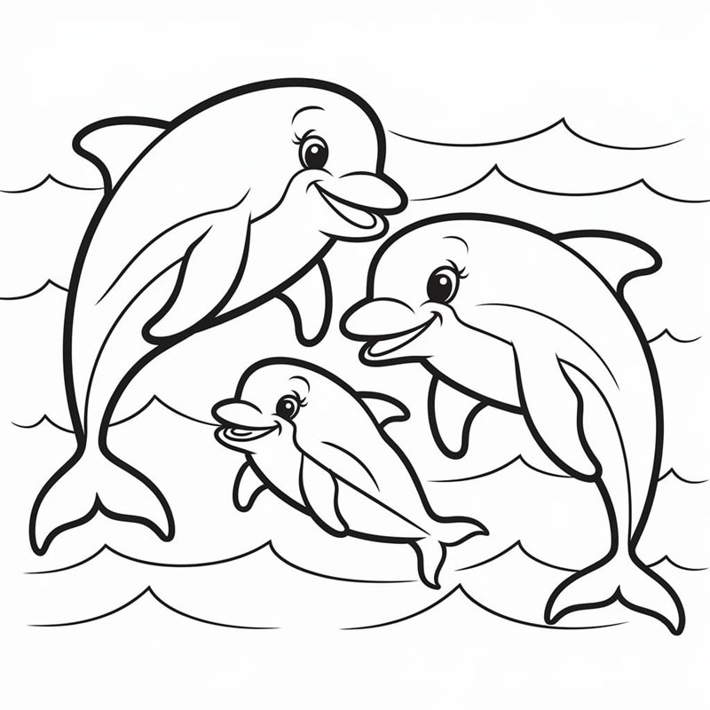 tô màu con cá heo 19