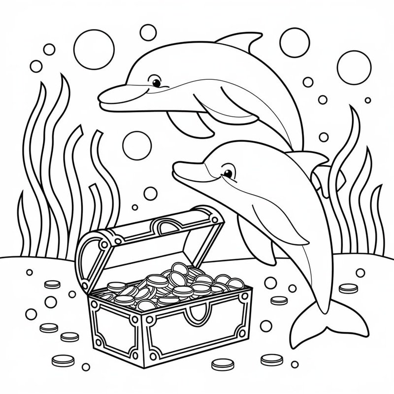 tô màu con cá heo 20