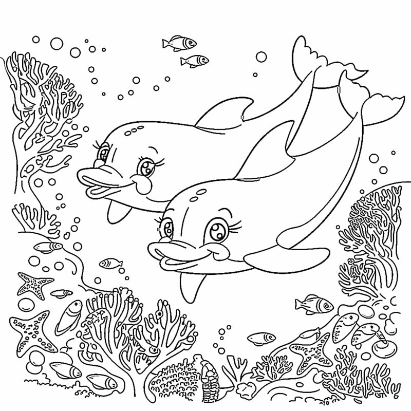 tô màu con cá heo 21