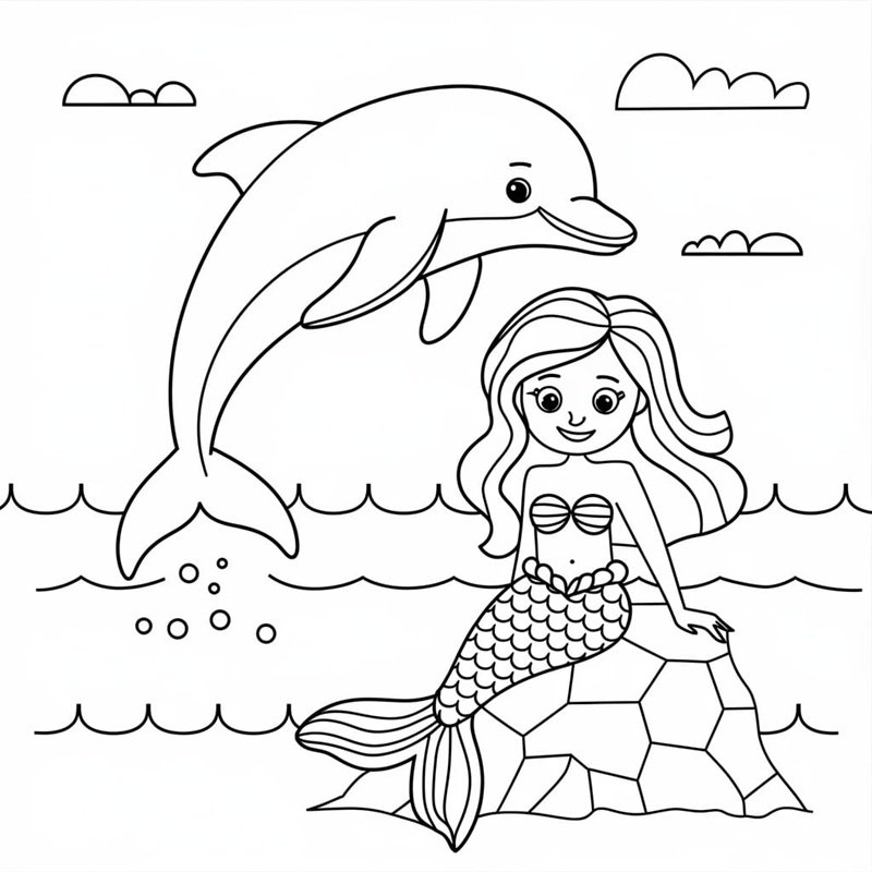 tô màu con cá heo 22