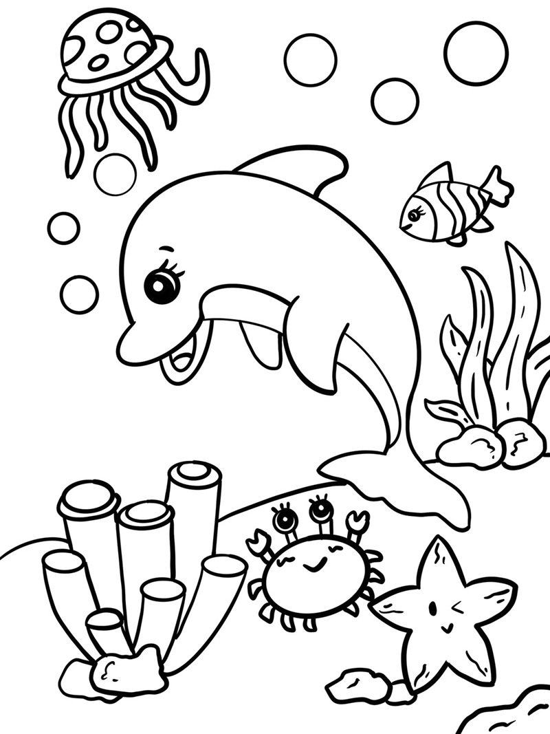 tô màu con cá heo 26