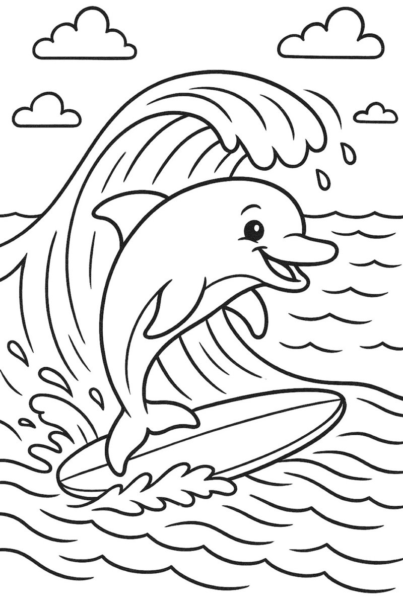 tô màu con cá heo 31