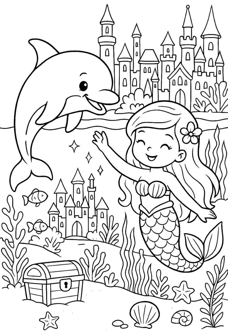 tô màu con cá heo 32