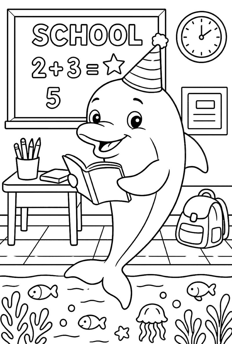 tô màu con cá heo 35