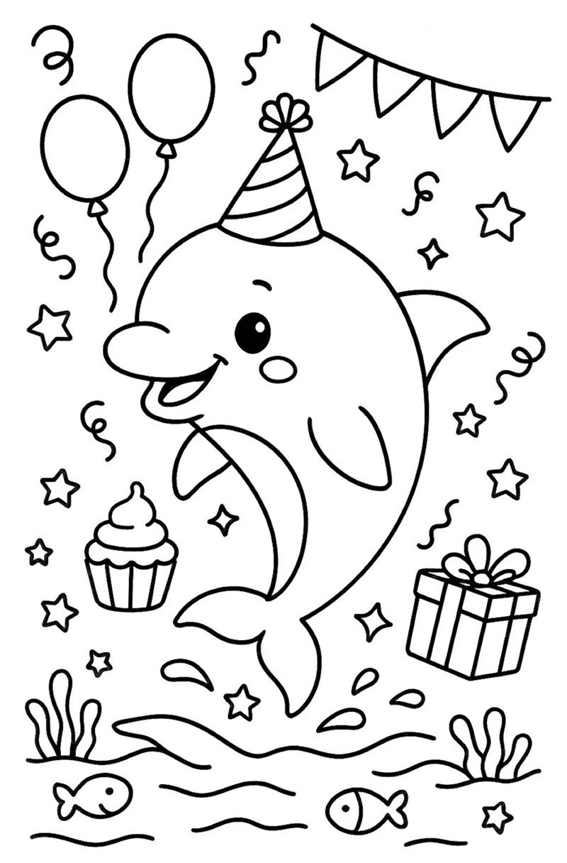 tô màu con cá heo 36