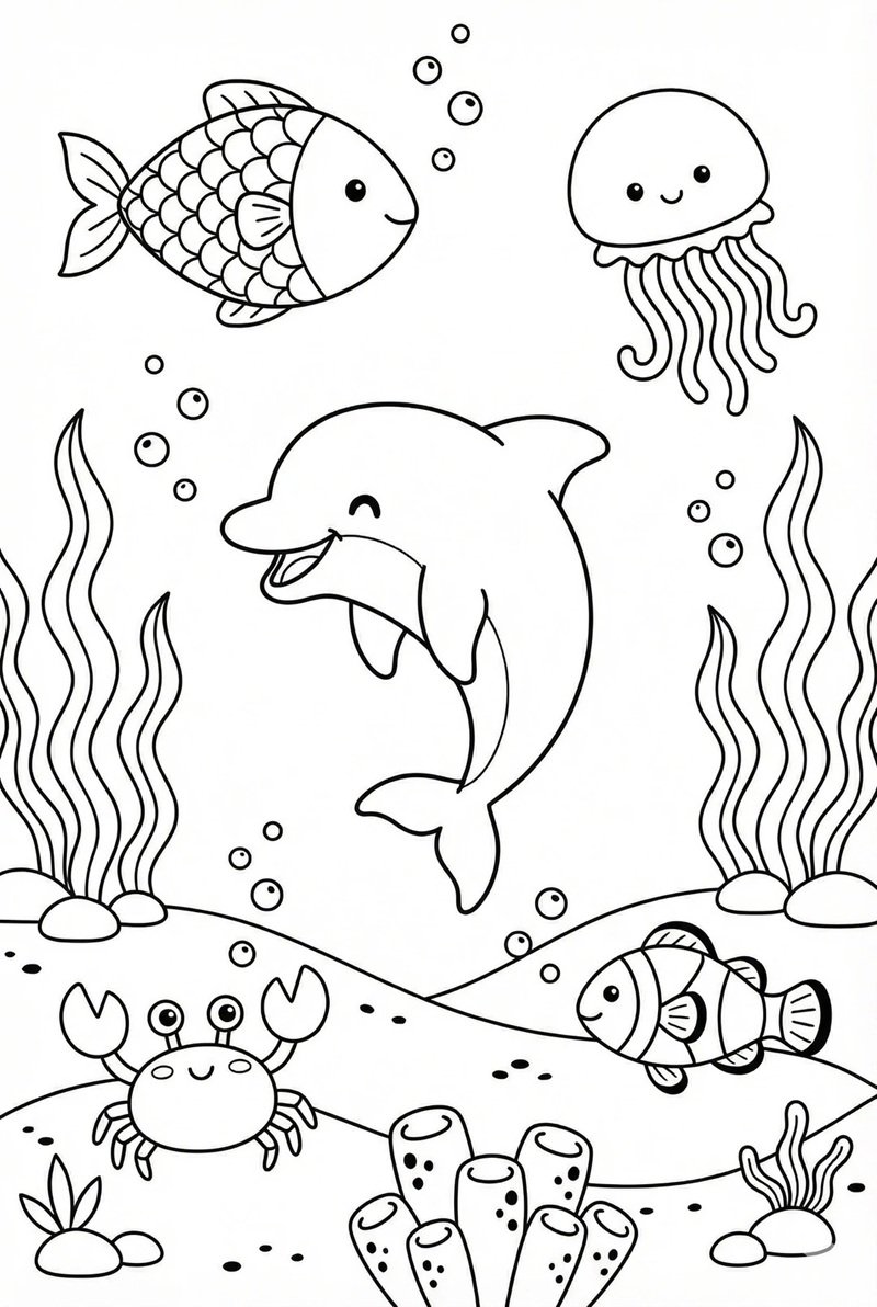 tô màu con cá heo 39