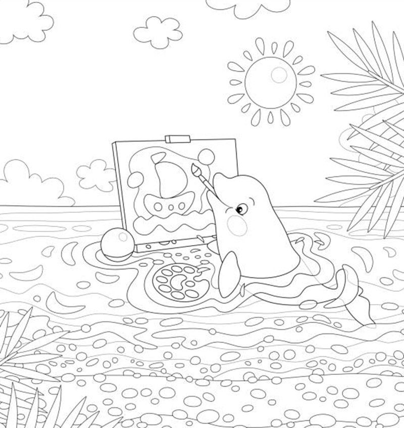 tô màu con cá heo 5