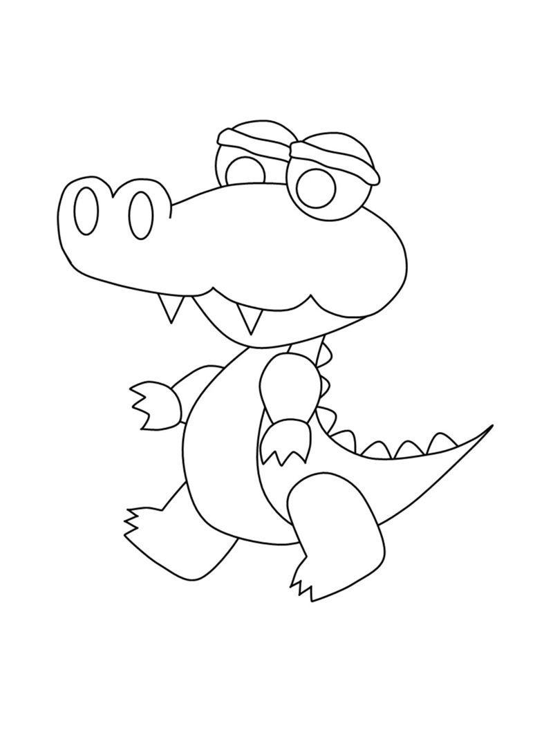 tô màu con cá sấu 1