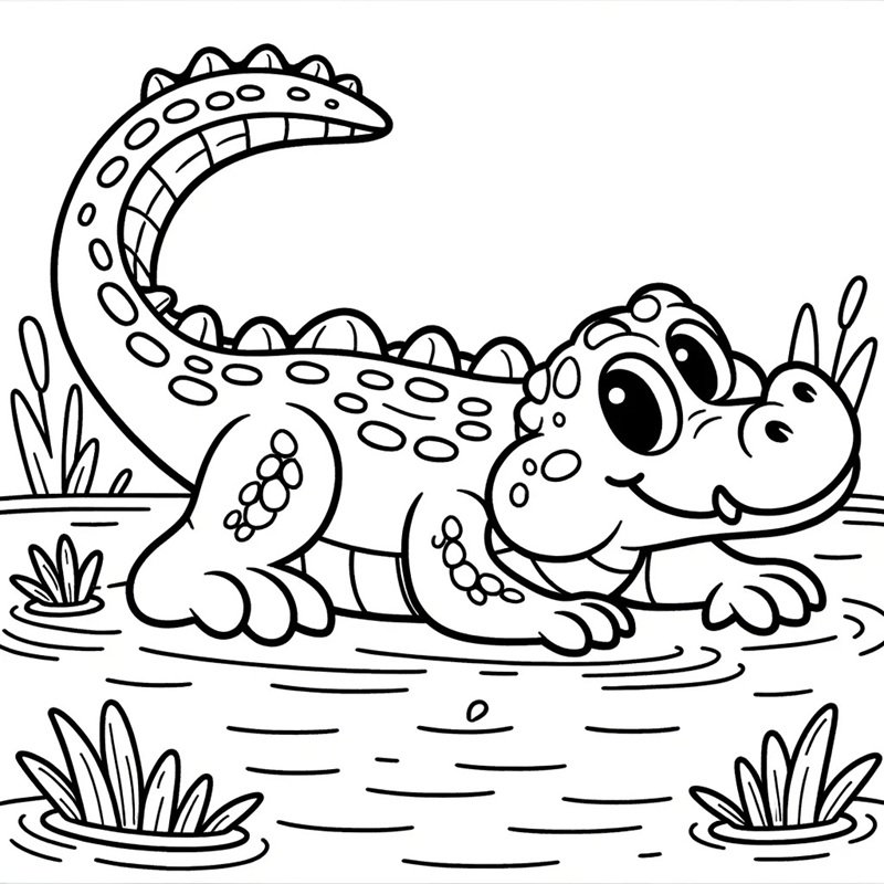 tô màu con cá sấu 19