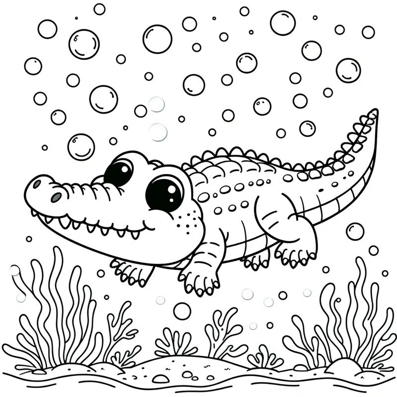 tô màu con cá sấu 20