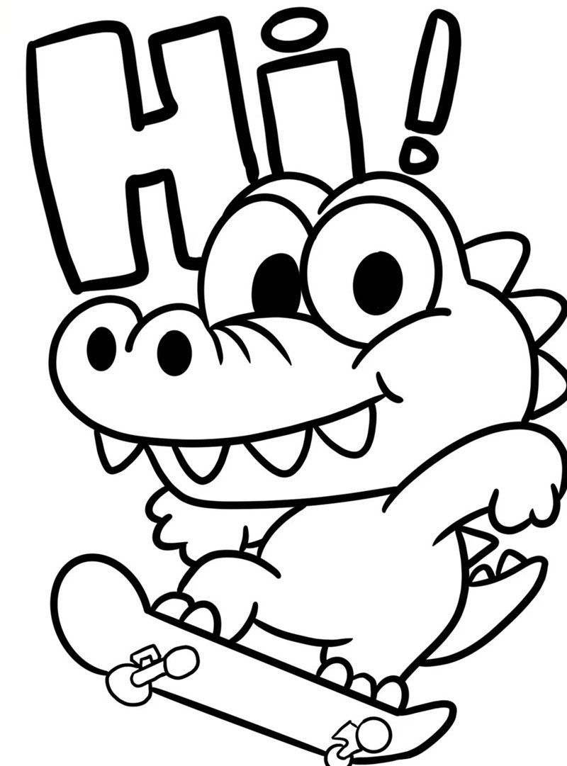 tô màu con cá sấu 21