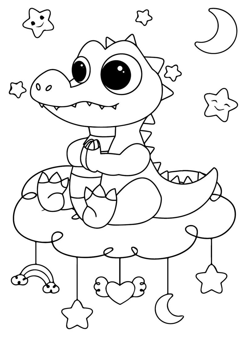 tô màu con cá sấu 24